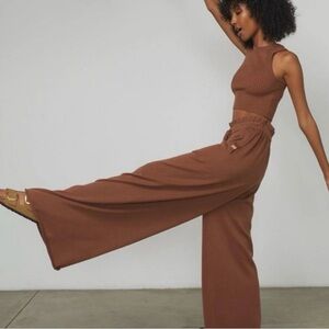 Lunya Brown Wide Leg Pants